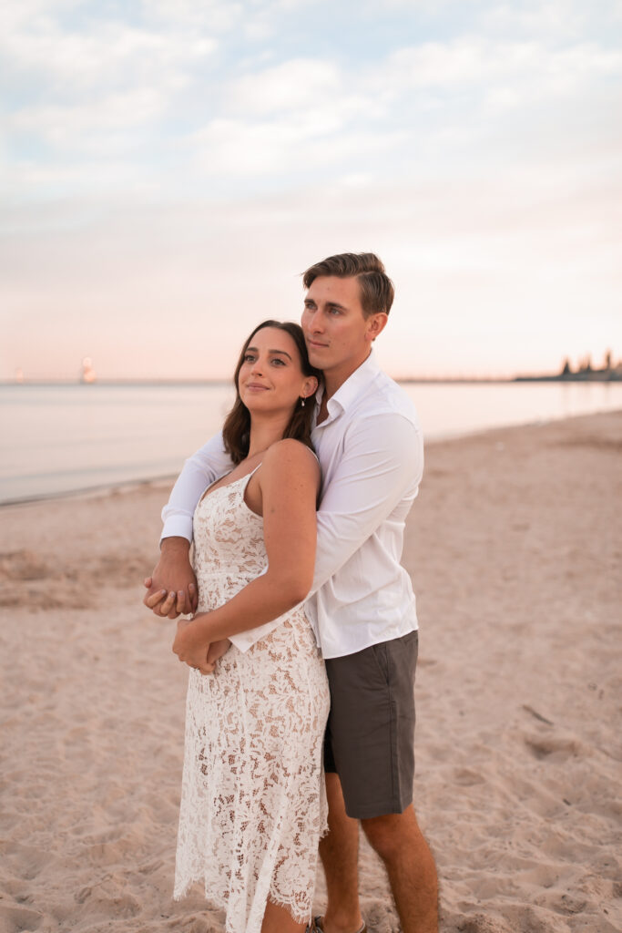 what to wear for beach engagement photos, couple beach outfits for engagement photos