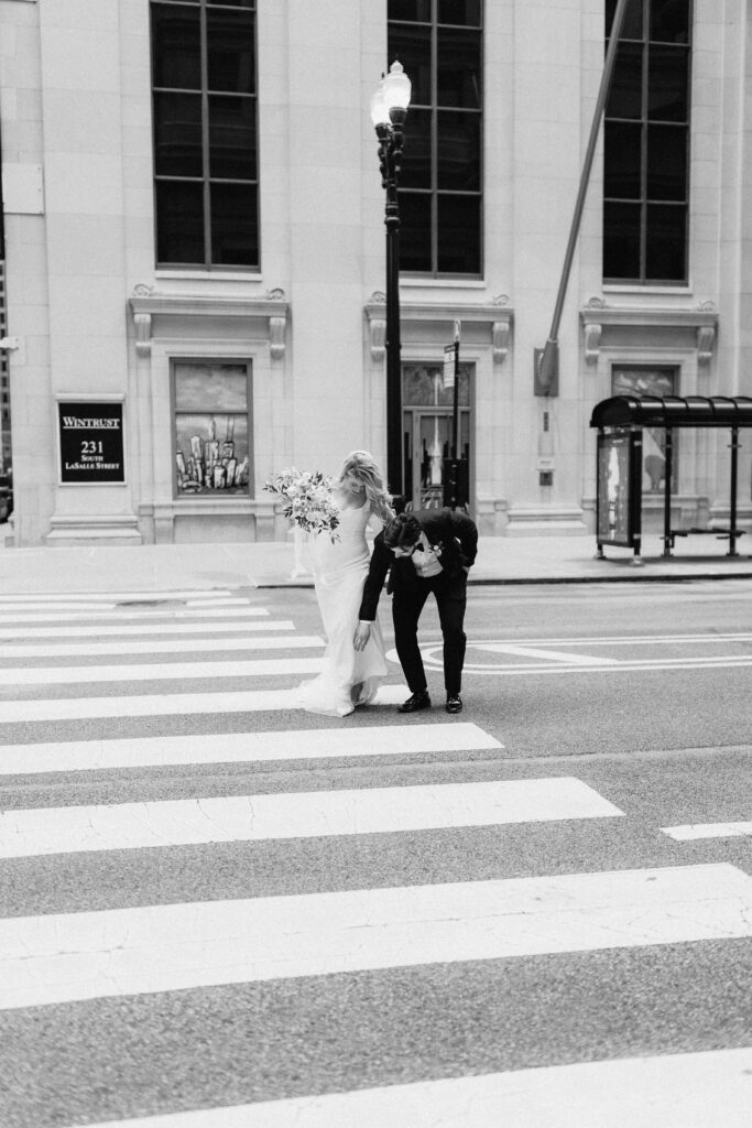 downtown bridal moments. downtown city bride and groom portraits. street photography. 
