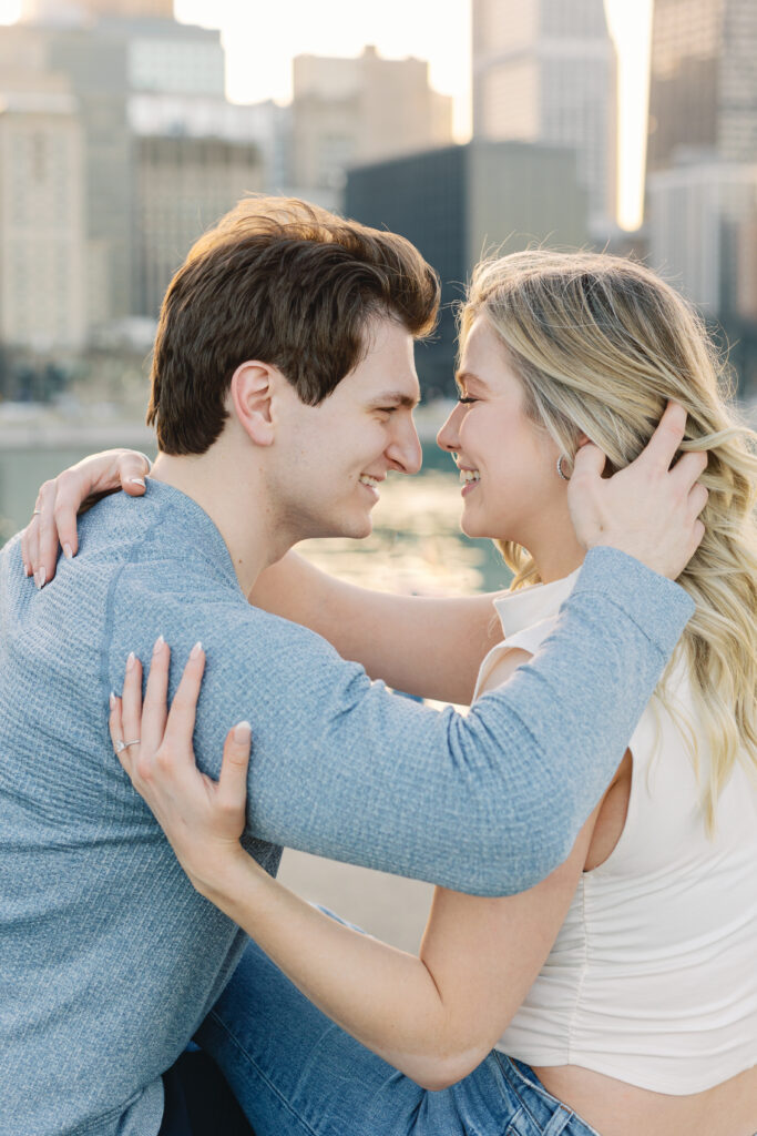 chicago lakefront engagement photos, spring engagement photos, olive park chicago engagement