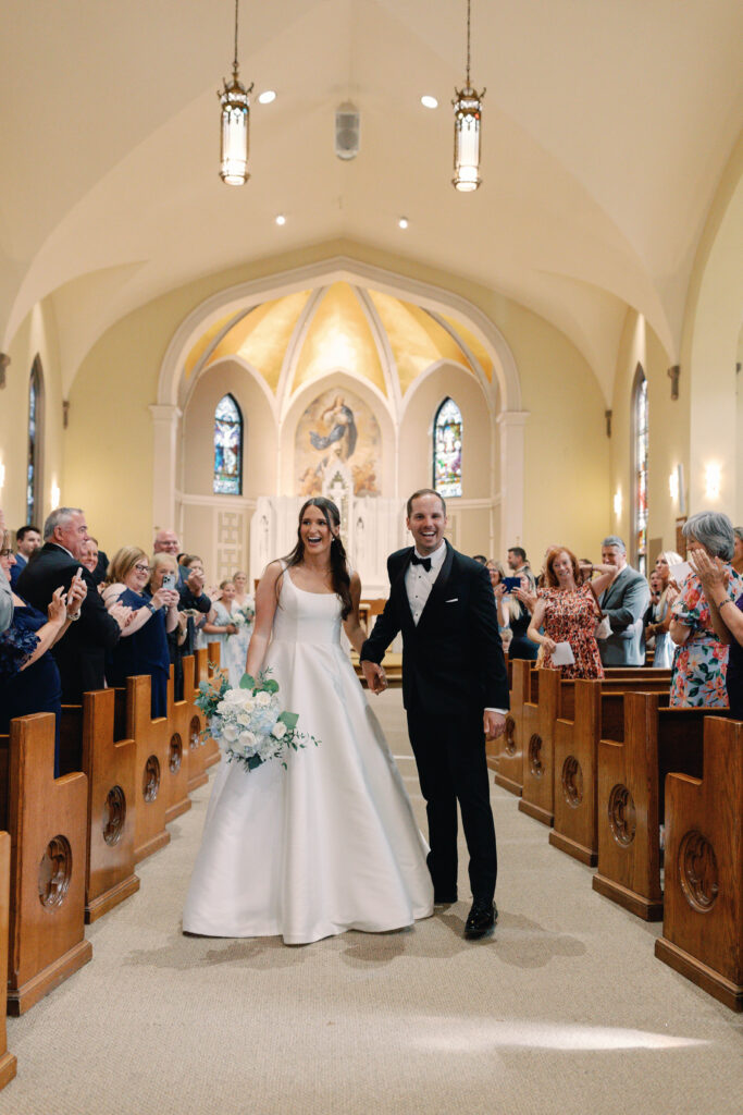 church wedding, catholic wedding photos, bride and groom, indiana beach wedding, summer wedding, michigan city indiana, white oak farm venue