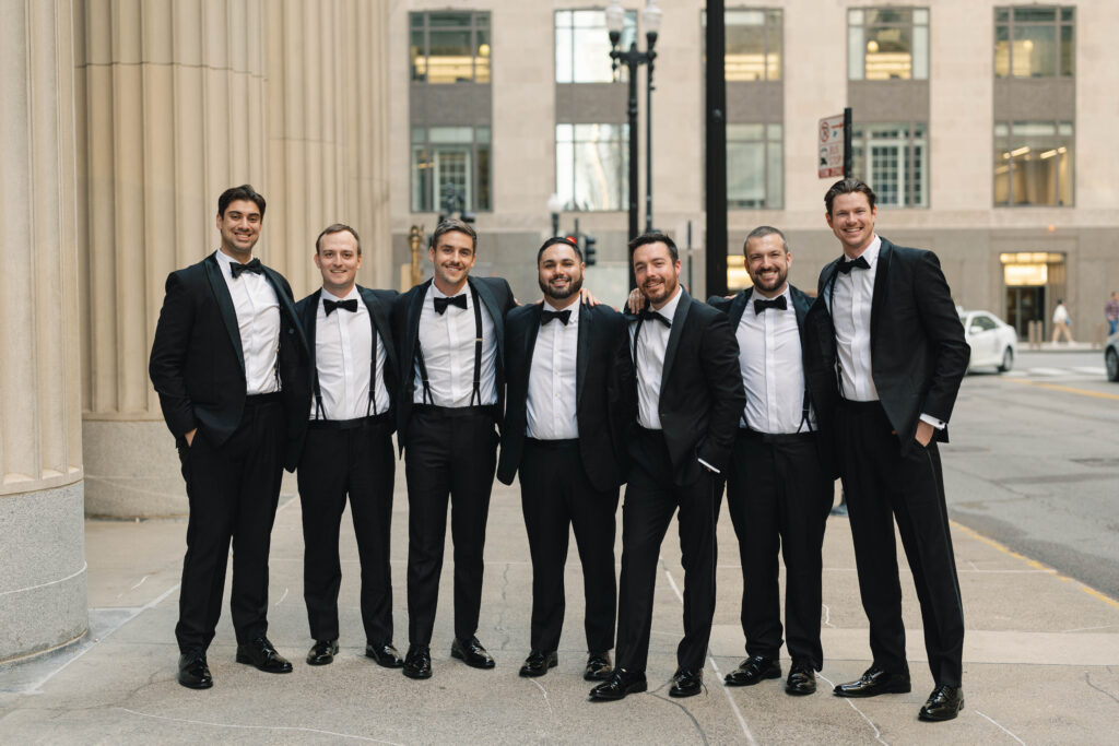 groomsmen photos, chicago bridal party, groom photos, wedding day