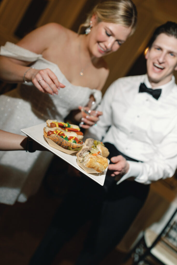 late night snack ideas wedding night, portillos wedding, chicago wedding snack