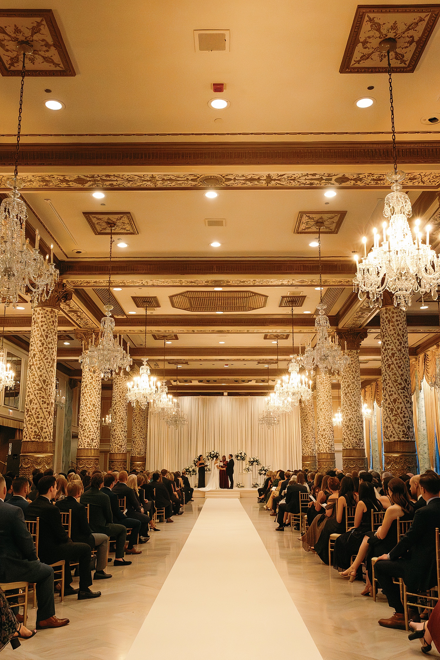 ceremony space set up in the ballroom at The Drake